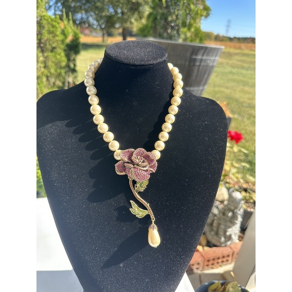 Authentic NWT Heidi Daus "Briar Rose" Beaded and Crystal Necklace - Picture 10 of 11